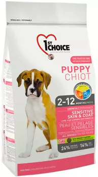 1st Choice Puppy All Breeds Sensitive Skin &amp; Coat для щенков всех пород при аллергии с ягненком, рыбой и рисом (2,72 кг)