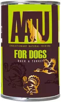 Aatu Dog Duck &amp; Turkey беззерновые для взрослых собак с уткой и индейкой (400 гр х 6 шт)