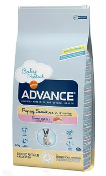 Advance Puppy Sensitive для щенков всех пород с чувствительным пищеварением с лососем и рисом (0,8 кг)