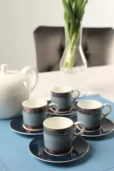 Набор фарфоровый из 4 кофейных чашек с блюдцами Стайл Dcor de Table