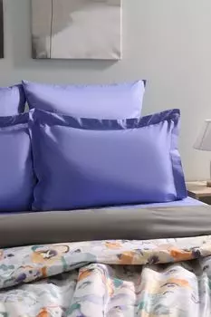 Набор из 2 наволочек с ушками из сатина Suite Lilac 21maison