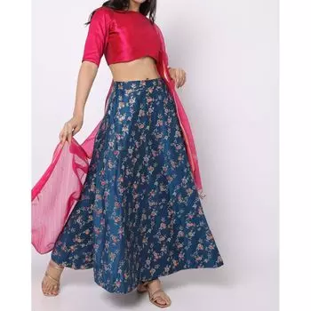 Расклешенная юбка с цветочным узором, Floral Print Flared Skirt, произв. AJIO