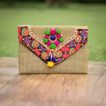 Сумка с вышивкой из бисера, Beaded Textile Bag, Handmade, произв. MYINDIA