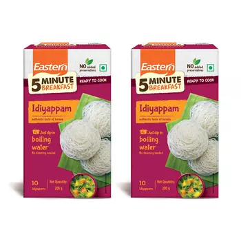 Рисовая лапша Идияппам (2 x 200 г), Ready to Cook Idiyappam, произв. Eastern