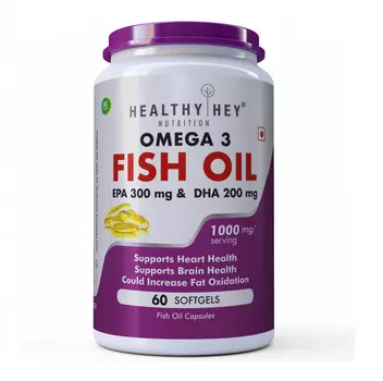 Рыбий жир – Омега-3 (60 кап, 1000 мг), Fish Oil – Omega-3, произв. HealthyHey