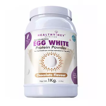 Протеин из яичного белка пастеризованный со вкусом Шоколада (1 кг), Pasteurized Egg White Protein Powder Chocolate Flavoured, произв. HealthyHey
