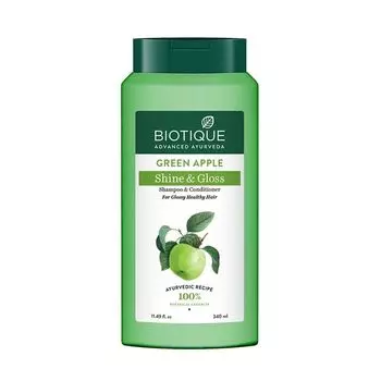 Шампунь-кондиционер с Зеленым яблоком (340 мл), Green Apple Shine & Gloss Shampoo & Conditioner, произв. Biotique