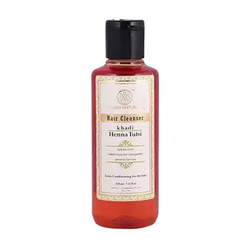 Шампунь с Базиликом: для увлажнения и питания волос (210 мл), Henna Tulsi Hair Cleanser, произв. Khadi Natural