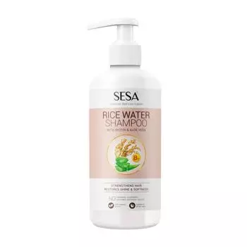 Шампунь с Рисовой водой, Биотином и Алоэ вера (300 мл), Rice Water Shampoo with Biotin & Aloe Vera, произв. Sesa