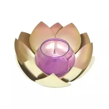 Пурпурный подсвечник в виде лотоса, Lotus Light Holder Purple, произв. Isha Life