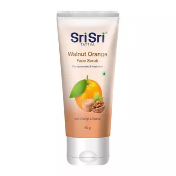 Скраб для лица с Грецким орехом и Апельсином (60 г), Walnut Orange Face Scrub, произв. Sri Sri Tattva