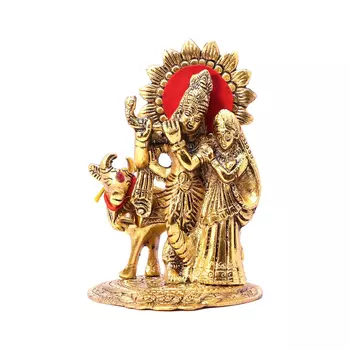 Радха и Кришна с коровой, Radha Krishna Standing with Cow Statue, произв. Kridaykraft