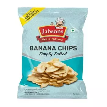 Соленые банановые чипсы (150 г), Banana Chips Simply Salted, произв. Jabsons