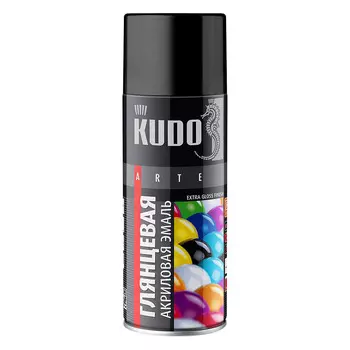 Эмаль аэрозольная Kudo Arte черная глянцевая RAL 9005 520 мл