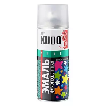 Эмаль аэрозольная Kudo Arte флуоресцентная оранжево-красная 520 мл