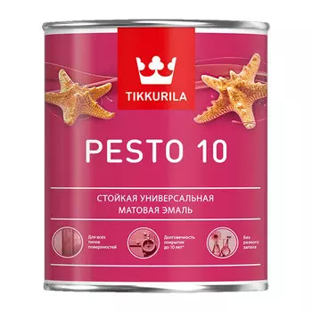 Эмаль алкидная Tikkurila/Tikkivala Pesto 10 база А матовая 0,9 л