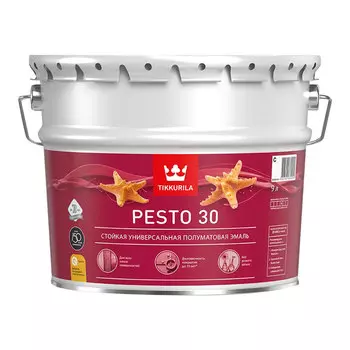 Эмаль алкидная Tikkurila/Tikkivala Pesto 30 база С полуматовая 9 л