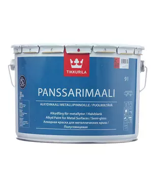 Эмаль для металлических крыш Tikkurila Panssarimaali основа C полуглянцевая 9 л