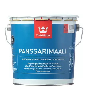 Эмаль для металлических крыш Tikkurila Panssarimaali основа С полуглянцевая 2,7 л