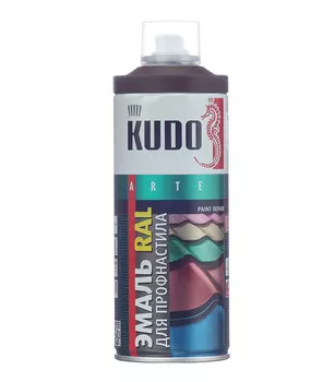 Эмаль аэрозольная для металлочерепицы Kudo шоколадно-коричневый полуматовая RAL 8017 520 мл