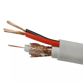 Кабель для видеонаблюдения КВК-2В 2х0,75 мм экранированный PVC Ripo Standart белый (50 м)