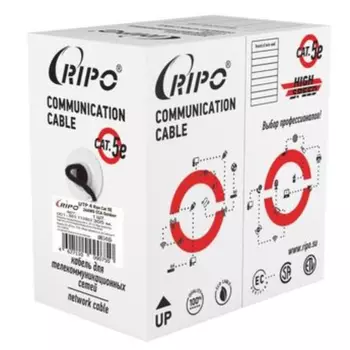 Кабель для видеонаблюдения уличный UTP CAT5e 4х2х0,51 мм CCA PE Ripo Standart черный (100 м)