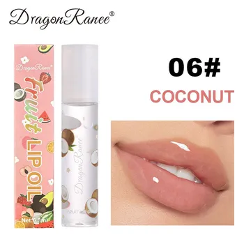 Dragon Ranee Strawberry Прозрачное масло для губ Фруктовое масло для губ Увлажняющее, увлажняющее и увлажняющее, масло для губ с защитой от осени и зимы 01