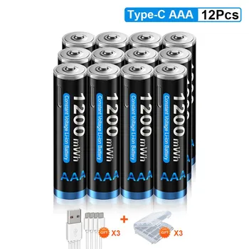 1,5 В AAA литий-ионная аккумуляторная батарея AAA 3A литиевые батареи с зарядкой через USB с USB-кабелем для игрушек с мышью с дистанционным управлением 2 чёрный