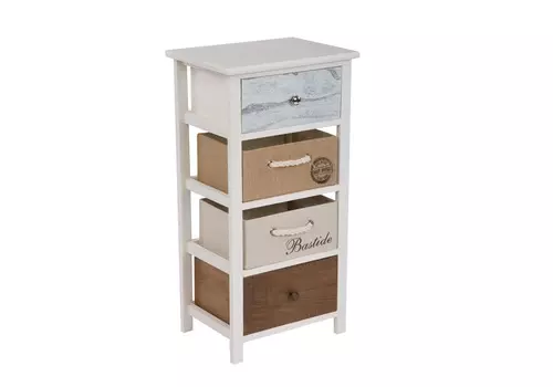 Комод с четырьмя ящиками (ecodesign) белый 38x70x28 см.