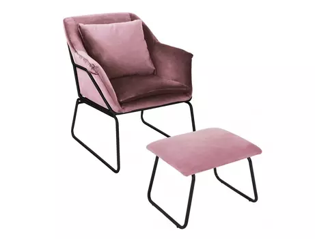 Комплект кресло alex и оттоманка alex (bradexhome) розовый 72x41 см.