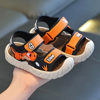 Children s Sandals for Boys, Summer New Style Soft Soled Non Slip Beach Shoes for Primary, Middle, and High School Students 21 серый