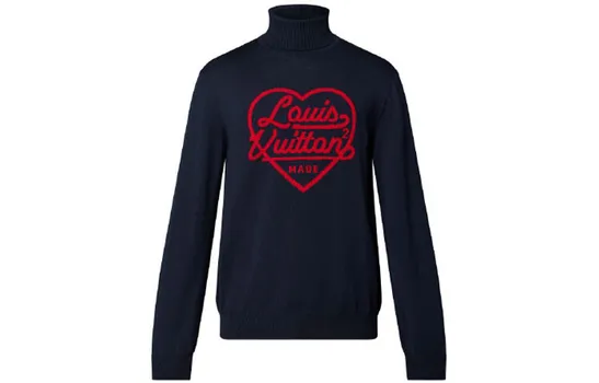 Свитер мужской Louis Vuitton x Nigo Intarsia Heart Turtle, синий