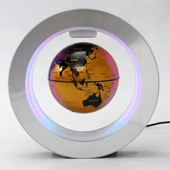 4-дюймовый O-образный автоматический поворотный светодиодный плавающий глобус на магнитной левитации, глобус мира, карта Земли, декор для дома, офиса, школы, образованияOWOZA Uk