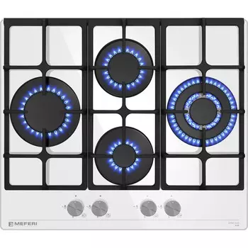 Газовая варочная панель Meferi MGH604WH GLASS ULTRA