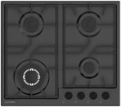 Газовая варочная панель Norden AZTECH 6L3GT MIX DARK INOX
