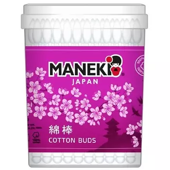 MANEKI Палочки ватные SAKURA с 2 видами аппликатора 150.0