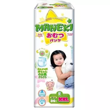MANEKI Подгузники-трусики детские одноразовые размер XXL 15 + кг 1.0