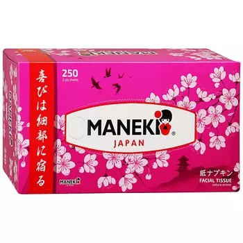 MANEKI Салфетки бумажные Sakura с ароматом сакуры 250.0