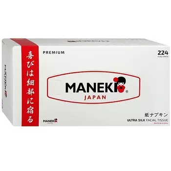 MANEKI Салфетки бумажные White с ароматом жасмина 2 слоя 224.0
