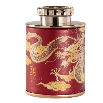 Пустая жестяная банка для чая Dragon Mini, герметичная банка для зеленого и черного чая, переносная дорожная маленькая коробка для упаковки чая, бумажная банка для хранения синий
