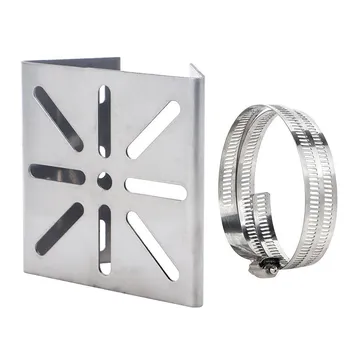 1 Set For Outdoor Pole Monitoring Bracket Univsesial Adapter Plate 100/200Mm Long Hoop With Stainless Steel Camera Mount Panel No hoops