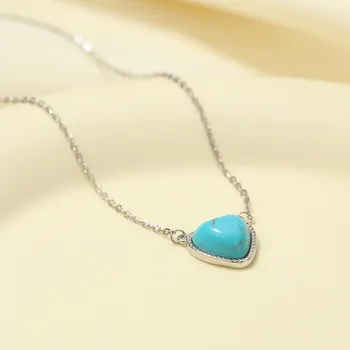 Ожерелье с подвеской в виде сердца Banyan Tree S925 Silver Turquoise - женская модная цепочка на ключицу NS1121 золотой