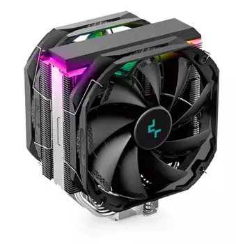 Кулер для процессора DEEPCOOL AS500 PLUS LGA20XX/1700/1200/115X/AM5/AM4 (8шт/кор, TDP 220W, PWM, ARGB Led, DUAL Fan 140mm, 5 тепл. Трубок ) RET (AS500 PLUS)