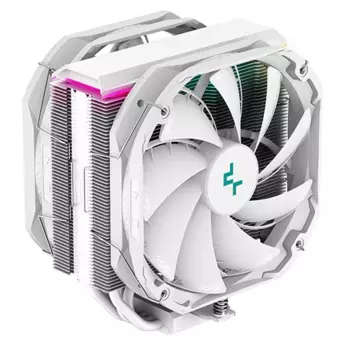 Кулер для процессора DEEPCOOL AS500 PLUS WH LGA20XX/1700/1200/115X/AM5/AM4 (8шт/кор, TDP 220W, PWM, ARGB Led, DUAL Fan 140mm, 5 тепл. Трубок, белый) RET (AS500 PLUS WH)