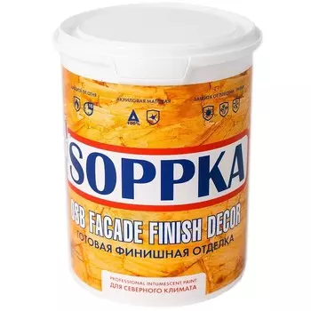 Краска Soppka OSB Facade Finish Decor фасадная огнебиозащитная 1 кг