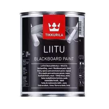 Краска Tikkurila Liitu для школьных досок матовая черная 1 л