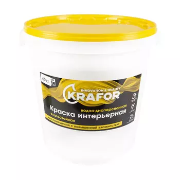 Краска в/д латексная интер. влагостойкая 40 кг (1) "Krafor" (желт.)