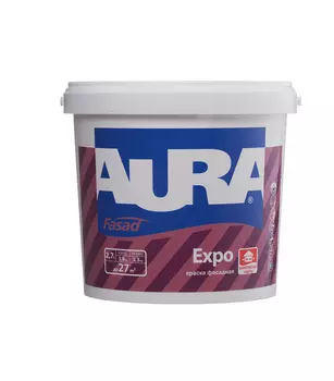 Краска водно-дисперсионная фасадная Aura Fasad Expo белая основа А 2.7 л