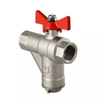 Кран шаровой Valtec VT.294.N.04 полнопроходной латунный со встроенным прямым фильтром