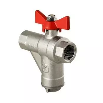 Кран шаровой Valtec VT.294.N.05 полнопроходной латунный со встроенным прямым фильтром